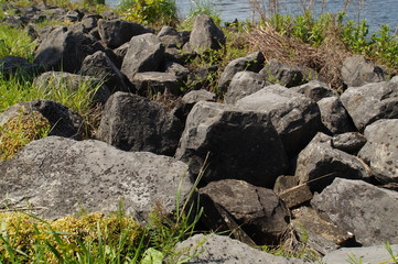 Fototapeta na wymiar rocks near canal