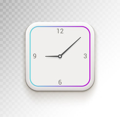 Clock ui vector phone app or widget. Digital clock ui time