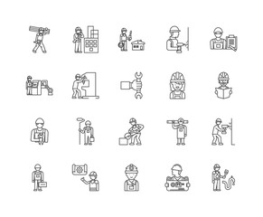 Handyman line icons, linear signs, vector set, outline concept illustration