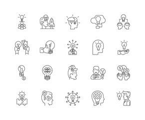 Ideas line icons, linear signs, vector set, outline concept illustration
