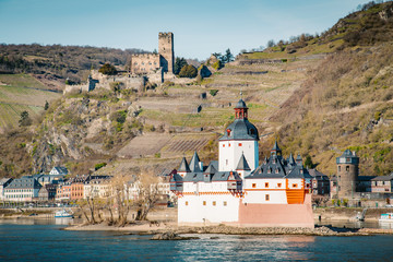 Town of Kaub in the Rhine Valley, Rheinland-Pfalz, Germany