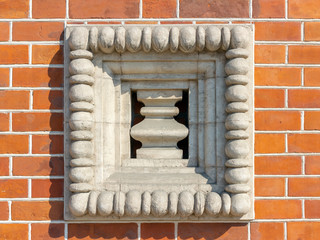 Decorative element of white stone
