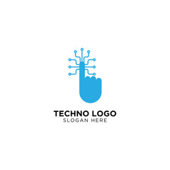 Techno logo template, vector illustration - Vector