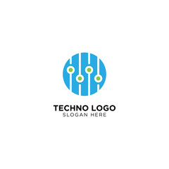 Techno logo template, vector illustration - Vector