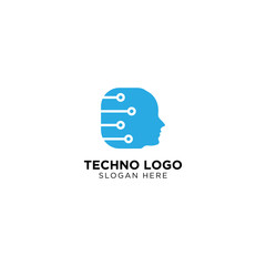 Techno logo template, vector illustration - Vector