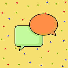 Pair of Overlapping Blank Speech Bubbles of Oval and Rectangular Shape Design business Empty copy space text for Ad website promotion isolated Banner template