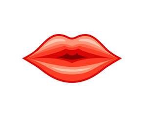 Red lips illustration isolated on white background