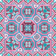 Printed kitchen splashbacks Moroccan Tiles scarf pattern