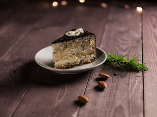 biscuit cream cake with chocolate