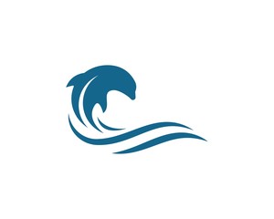 Dolphin logo icon vector