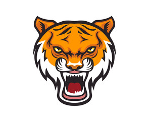 Big cat stripped tiger mascot vector illustration