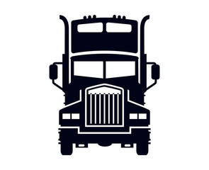 Semi truck lorry silhouette  on white background © Sahara Creative