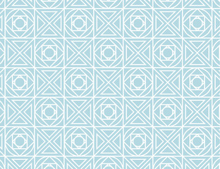 Obraz premium Endless Geometric Outline Tiles Pattern in Line against Blue Background Design business concept. Business ad for website and promotion banners. empty social media ad
