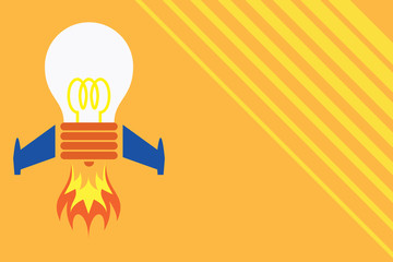 Top view launching bulb rocket fire base. Starting new project. Fuel idea Business Empty template for Layout for invitation greeting card promotion poster voucher