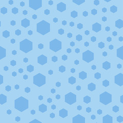 Randomly Scattered Blue Hexagons Sexangles Seamless Matching Background Design business concept Empty copy space modern abstract background