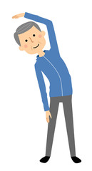 シニア男性　ストレッチ