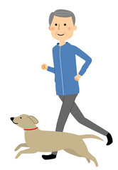 シニア男性　ジョギング