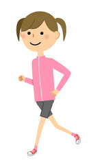 女の子　ジョギング