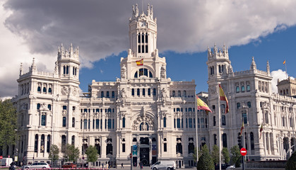Palacio de comunicaciones de Madrid. Postal del Palacio de Cibeles. Arquitectura española. 