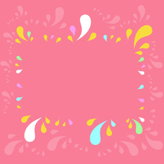 Copy Space Frame with Different Sized Multicolored Splashes on Perimeter Copy Space design Empty template text for Ad, promotion, poster, flyer, web banner, article