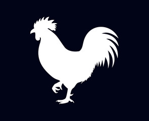 Isolated rooster on black background vector illustration