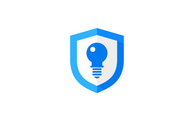 blue shield lightbulb icon