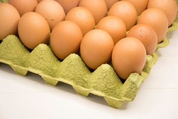 Chicken egg, fresh and ready to eat.