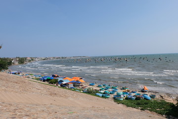Fototapeta premium beautiful top view in the see of fishing village