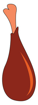 A chicken leg, vector or color illustration.