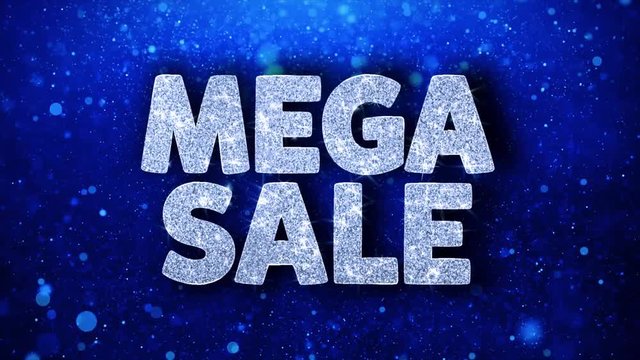 Mega Sale card Abstract Blinking Sparkle Glitter Particle Looped Background. sale, offer, discount,