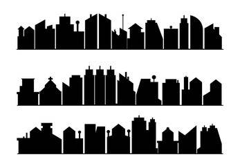 Fototapeta premium city skyline silhouette set