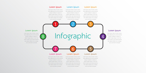 Vector infographic templates used for detailed reports. All 8 topics.