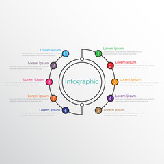 Vector infographic templates used for detailed reports. All 10 topics.