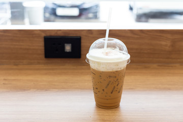 Iced coffee in coffee shop