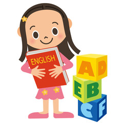 英語の勉強をする子供