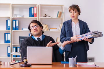 Two lawyers working in the office