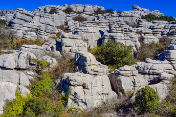 Naklejka premium El Torcal de Antequera is a nature reserve located to the south of the city of Antequera, in the province of Andalusia. Spain