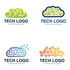 TECHNOLOGY LOGO DESIGN TEMPLATE VECTOR