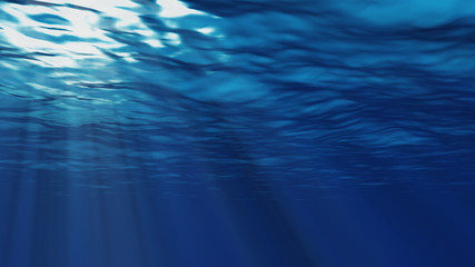 3D Animation Underwater of ocean waves