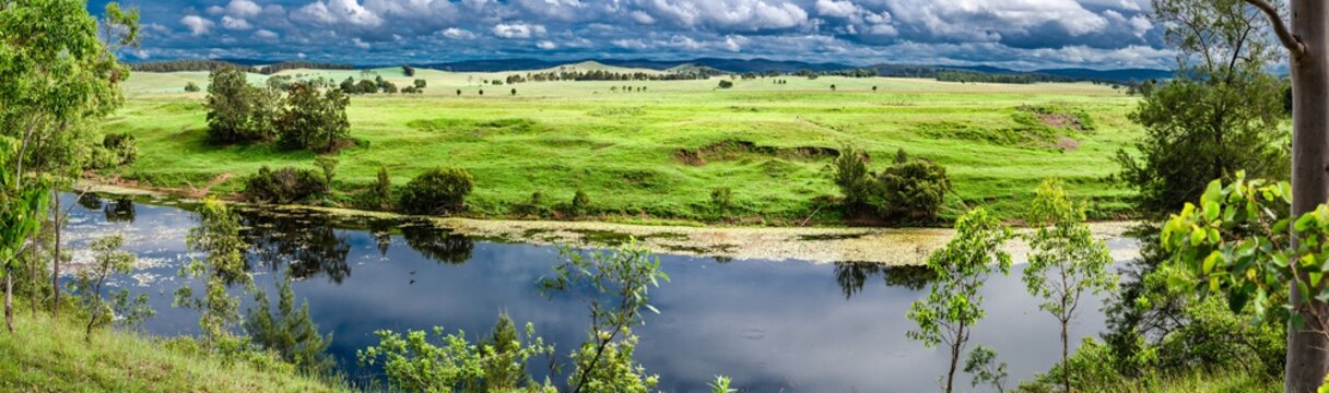 Panorama Of Clarence River Near Tabulam NSW Australia