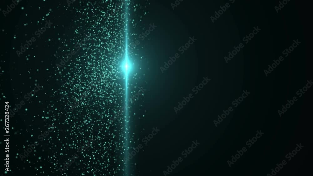 Aufkleber light beam and many beautiful particles are in space, computer generated abstract background, 3d ren