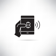 bitcoin mobile payment concept icon