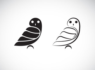 Vector of an owl design on a white background,. Wild Animals. Bird logo or icon. Easy editable layered vector illustration.