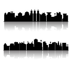 modern city skyscrapers silhouette