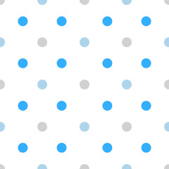 polkadot blue grey seamless pattern white background vector