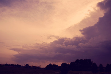 Dark clouds before a thunderstorm