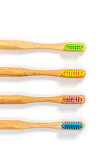 bamboo toothbrush isolated on the white background