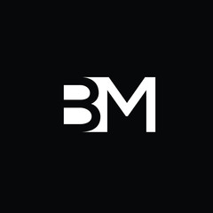 BM initials letter logo icon vector