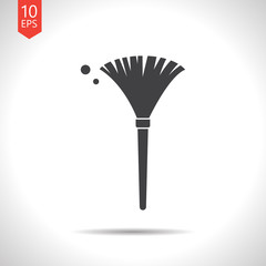 simple feather duster illustration. Cleaning flat vector icon