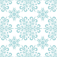 Fototapeta na wymiar Floral seamless pattern. Blue and white background. Vector illustration